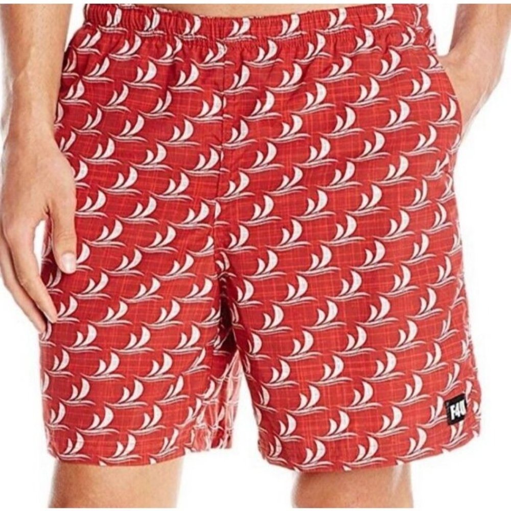Fit4U Man UR Beach‎ Boxers Size XLarge Swim Burgandy UPF 40+ Quick Dry Soft